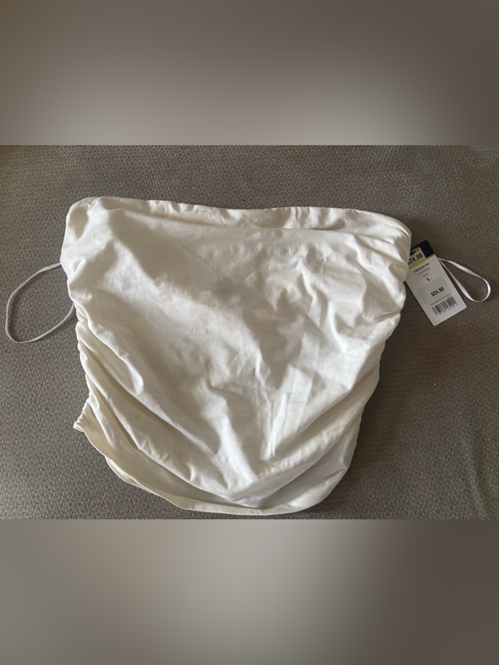 Lee Cream Strapless Crop Top